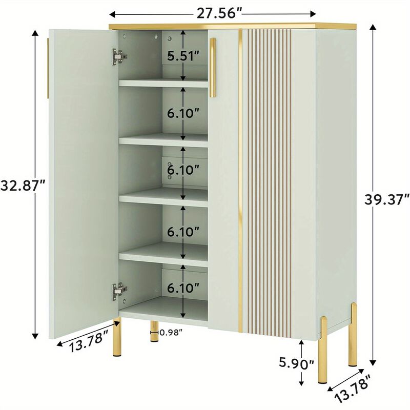 Shoe Cabinet with Doors, 5-Tier Shoe Storage Cabinet with Adjustable Shelves, Wooden Shoes Rack Shoe Storage Organizer for Entryway, Hallway, Closet, Living Room, Deck Boxes