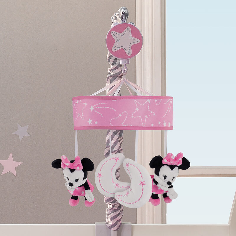 Disney Baby Minnie Mouse Pink/Gray Musical Crib Mobile by Lambs & Ivy
