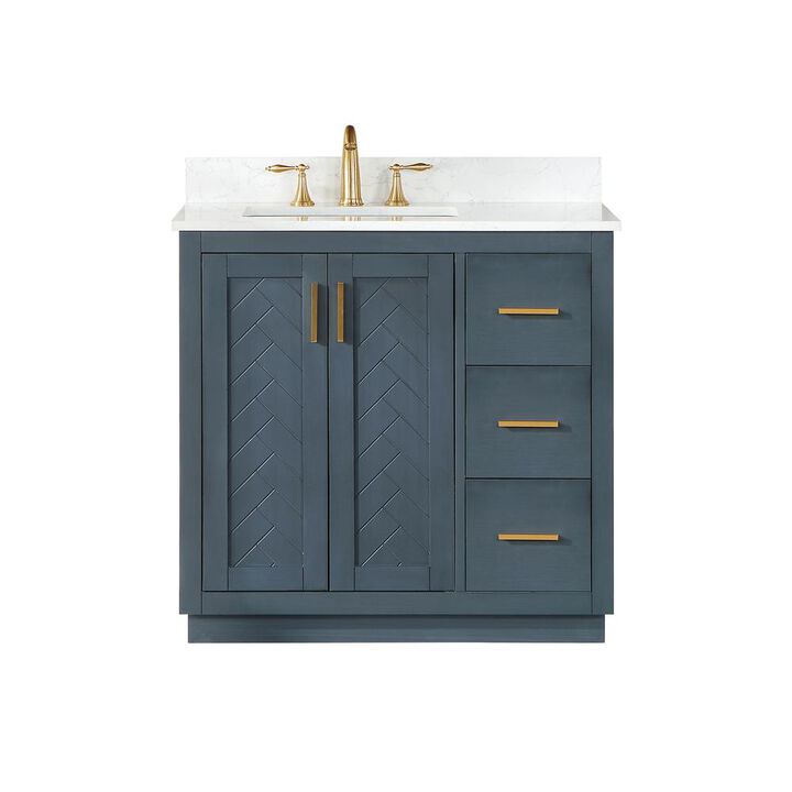 Altair 36 Single Bathroom Vanity Set in Classic Blue without Mirror