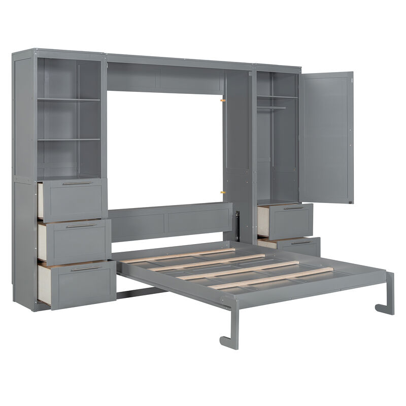 Merax Murphy Bed Wall Bed with Closet