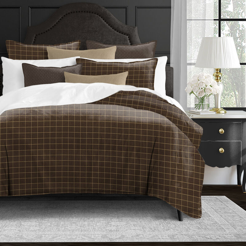 6ix Tailors Fine Linens Ansible Chocolate Duvet Cover Set