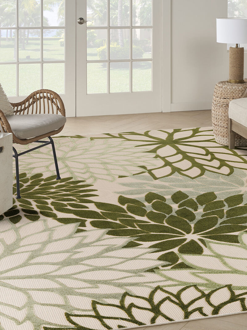 Aloha ALH05 Ivory/Green 9' x 12' Rug