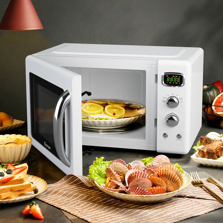 0.9 Cu.ft Retro Countertop Compact Microwave Oven