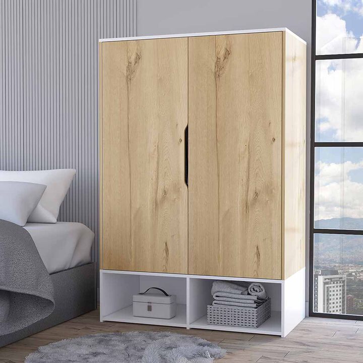 Armoire Barletta, Bedroom, Light Oak / White