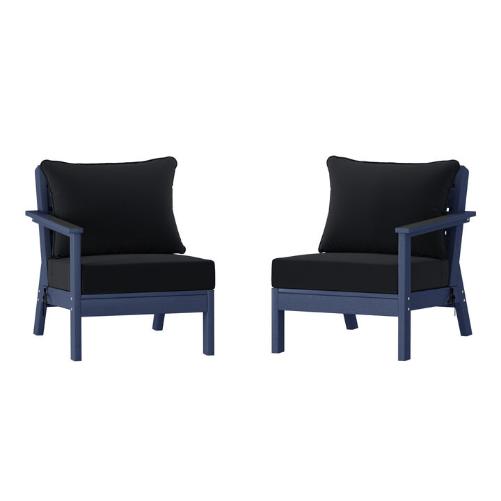 WestinTrends Outdoor Patio HDPE Loveseat Sofa with Patio Cushions