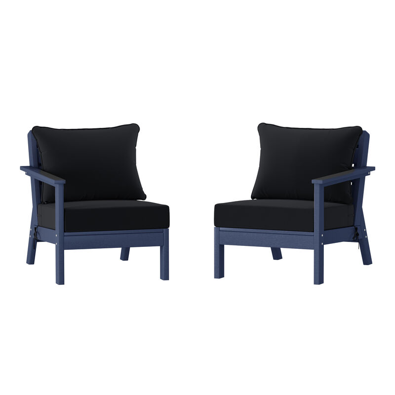 WestinTrends Outdoor Patio HDPE Loveseat Sofa with Patio Cushions