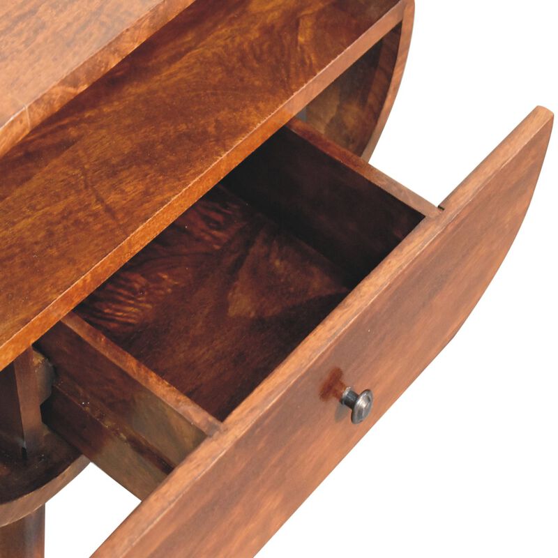 Artisan Furniture Large Chestnut Circular Open Bedside