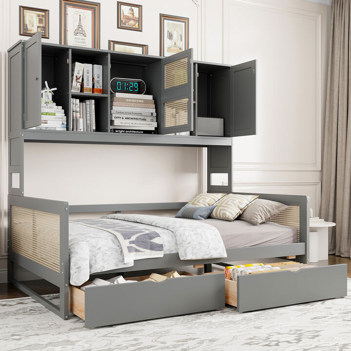 Merax Daybed Bed with 2 Drawers and Cabinet