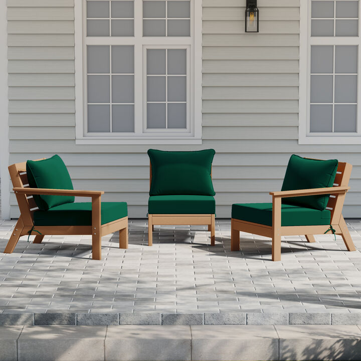WestinTrends Outdoor Patio HDPE Sectional Sofa with Patio Cushions