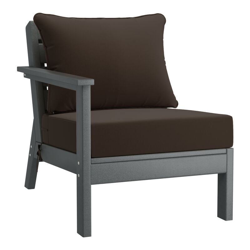 WestinTrends Outdoor Patio HDPE Loveseat Sofa with Patio Cushions