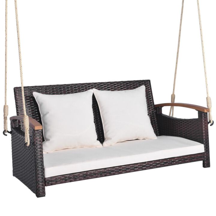 Hivvago 2-Person Patio Rattan Porch Swing