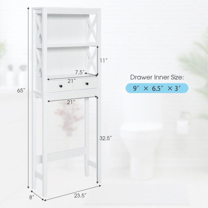 Hivvago Toilet Space Saver Bathroom Organizer Storage Shelf with Drawers