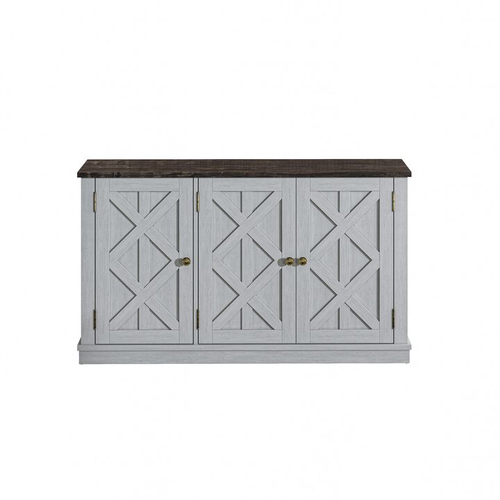 FESTIVO 48 in. Rustic Natural Wood TV Stand - Up to 55 in. TVs