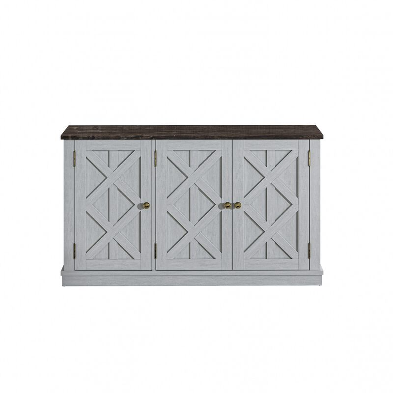 FESTIVO 48 in. Rustic Natural Wood TV Stand - Up to 55 in. TVs