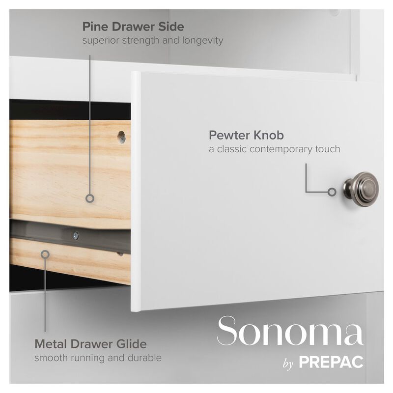 Prepac Monterey 5-Drawer Chest, White