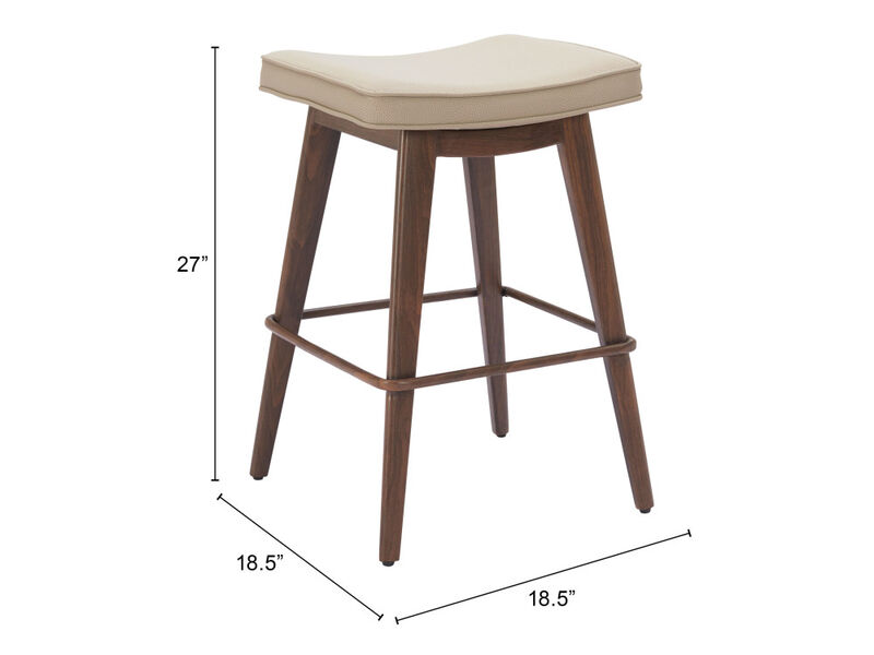 Divat Counter Stool (Set of 2) Beige & Walnut