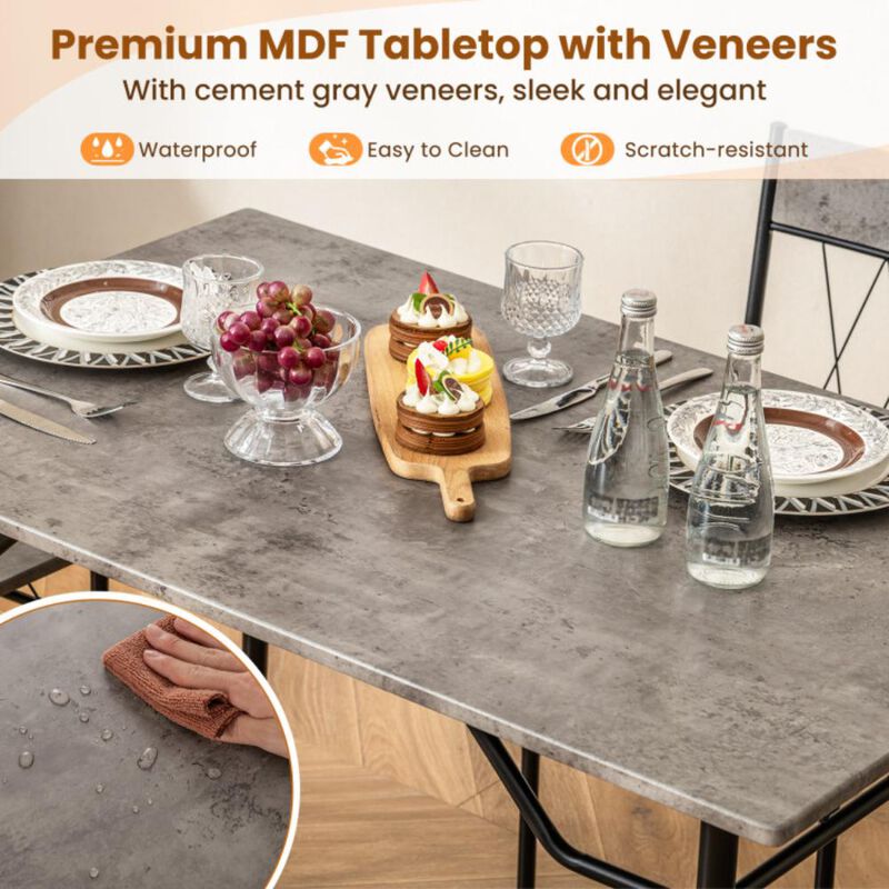 Hivvago 5-Piece Dining Table Set for 4 with Kitchen Table and 4 Dining Chairs
