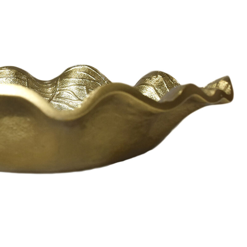 Handmade Decorative Gold Color Coated 4.72 x 4.52 x 1.18 Inches Aluminium Tray 052AB BBH Home's