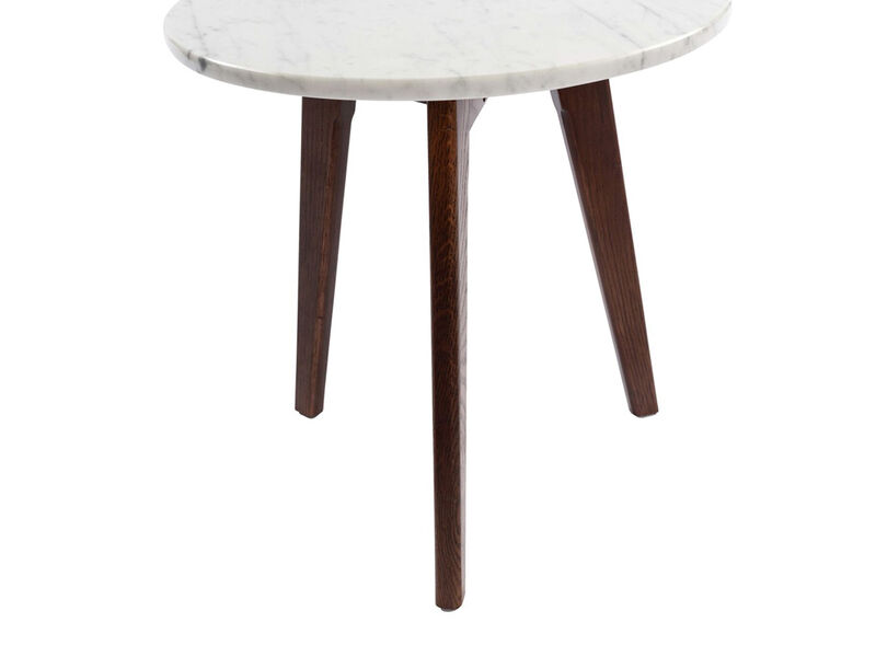 Cherie 15" Round Italian Carrara Side Table