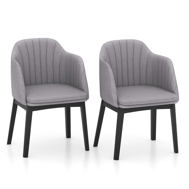 Upholstered Velvet Accent Modern Dining Chairs Set of 2 with Curved Backrests