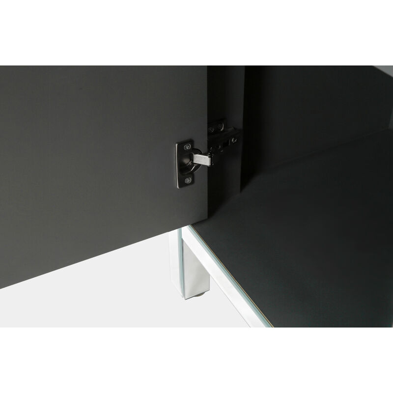 Mirror-trimmed diamond design storage cabinet for any room