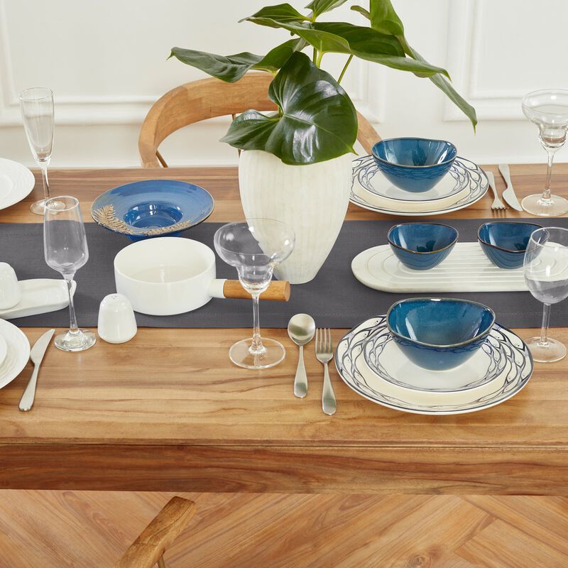 Solino Home 100% Pure Linen Table Runner | Medium Weight Hemstitch for Spring & Easter