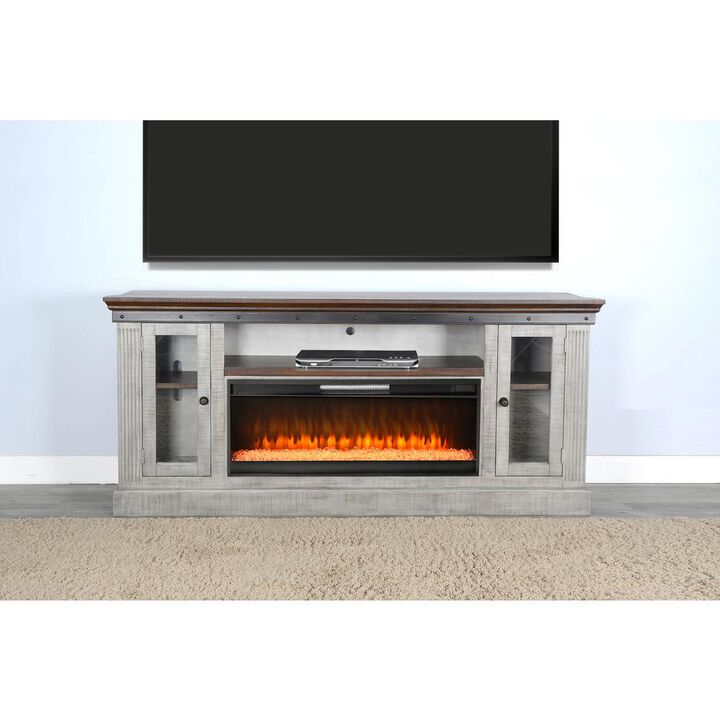 Sunny Designs 128 Entertainment Wall with Electric Fireplace