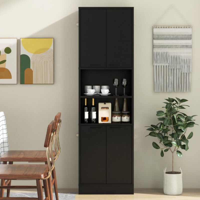 Hivvago 75 Inch Kitchen Pantry Cabinet Tall Cupboard with Doors and Shelves