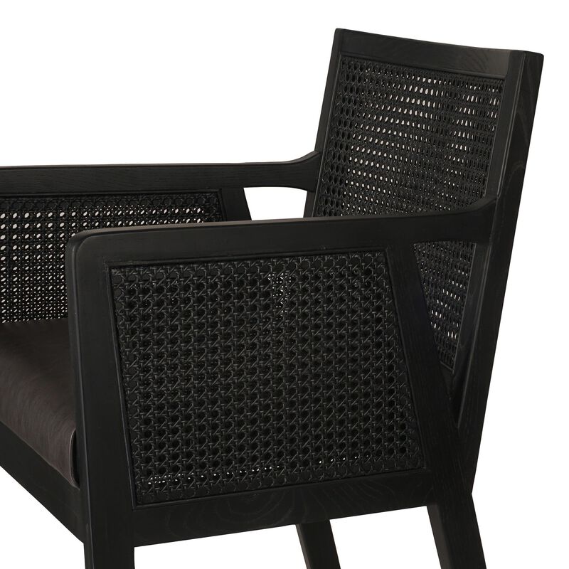 Antonia Cane Arm Counter Stool in Ebony