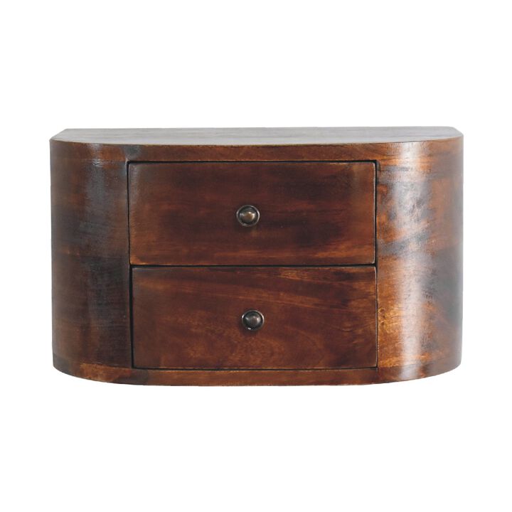 Artisan Furniture Solid Wood Lunar 2 Drawer Floating Bedside