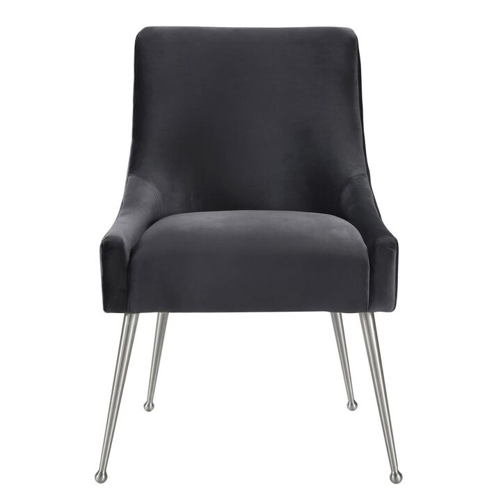 Belen Kox Luxurious Grey Velvet Dining Side Chair, Belen Kox