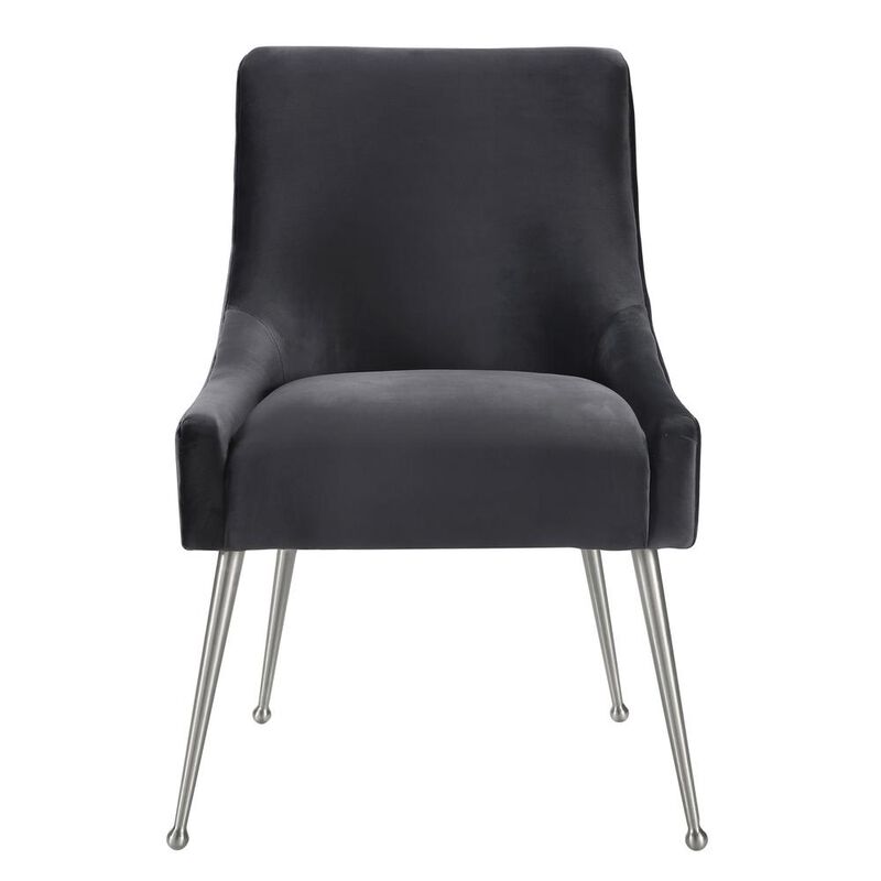 Belen Kox Luxurious Grey Velvet Dining Side Chair, Belen Kox