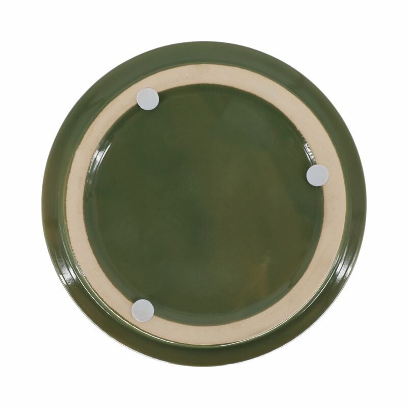 Green Ceramic X-Saucer Planter Set