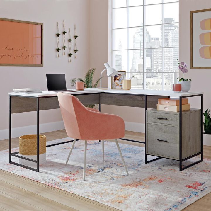Sauder Tremont Row L Desk Mystic Oak