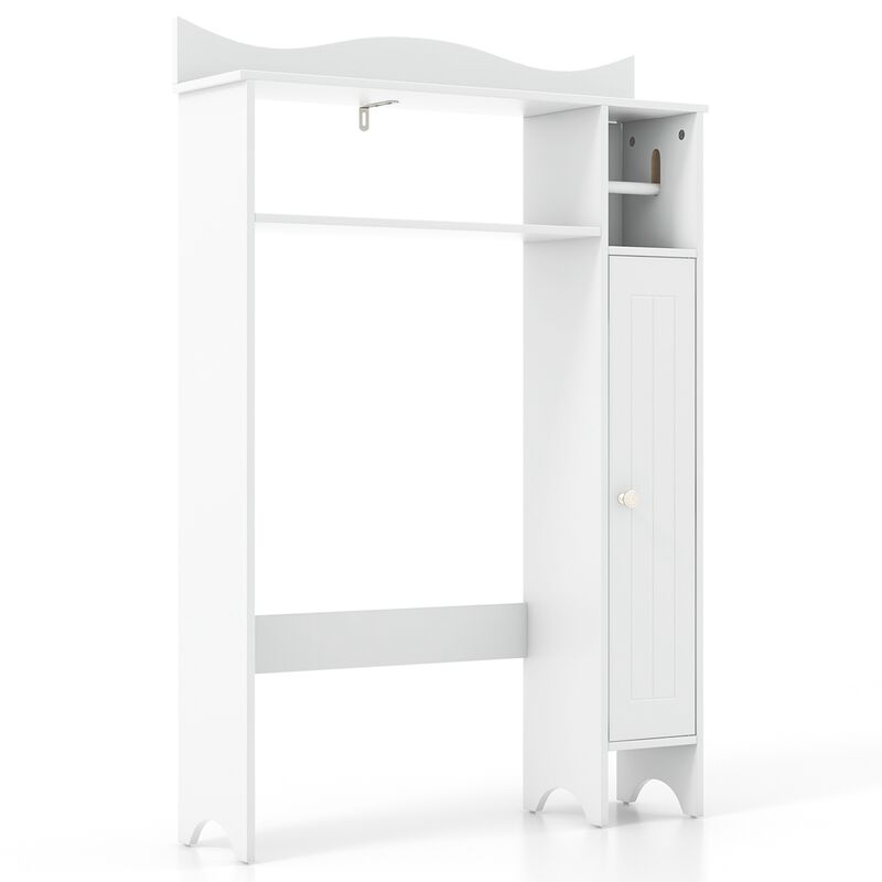 Costway Over the Toilet Storage Cabinet w/Toilet Paper Holder Adjustable Shelves White