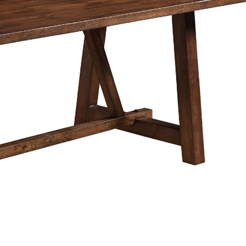 Arendal Trestle Rectangular Dining Table, Burnished Dark Oak