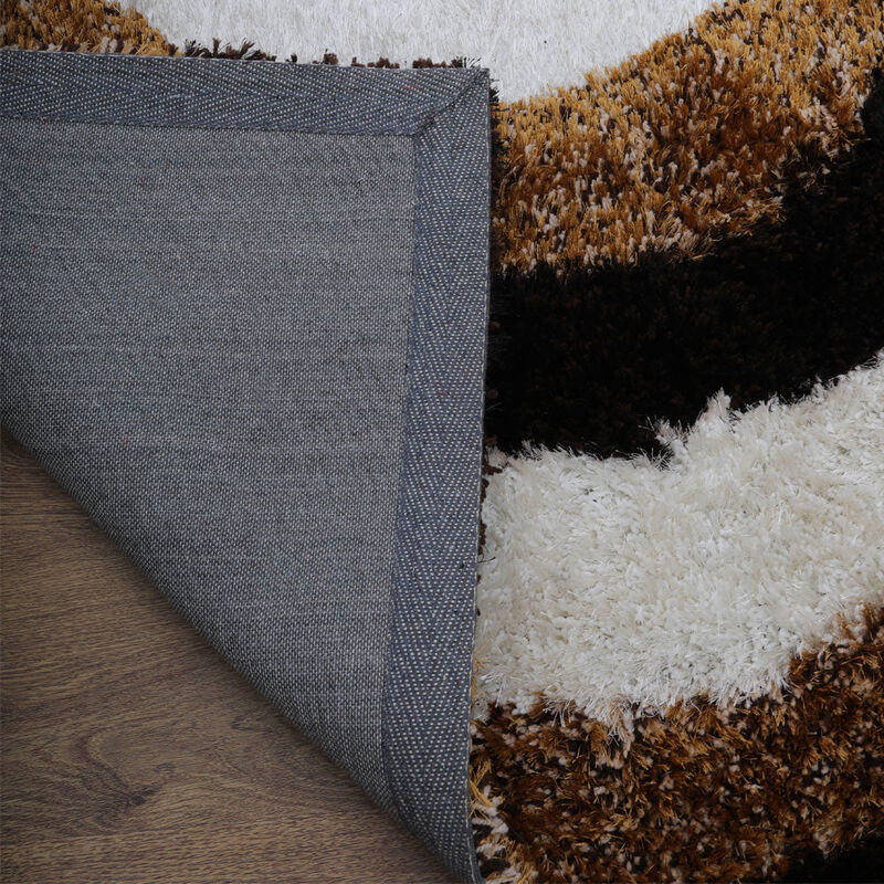 RUGSOTIC CARPETS HAND TUFTED SHAG POLYESTER ECO-FRIENDLY AREA RUGS  - 6'x9', Rectangle, Multicolor, Geometric Modern Design, High Pile Thick Handmade Anti Skid Rugs for Living Room K00082