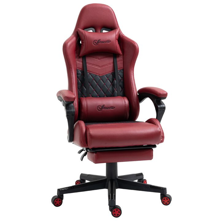 Red Gaming Throne: Reclining Chair with Lumbar Support and PU Leather