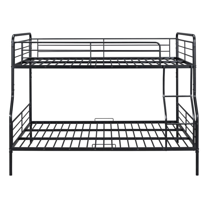 Full XL Over Queen Metal Bunk Bed, Black