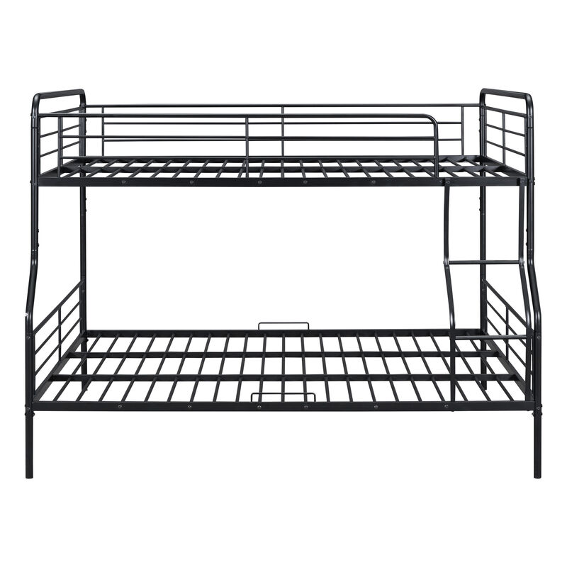 Full XL Over Queen Metal Bunk Bed, Black