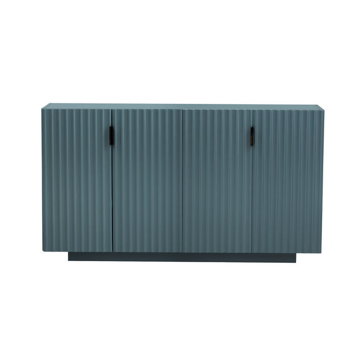 Merax 4 Wavy Doors Sideboard with Adjustable Shelves