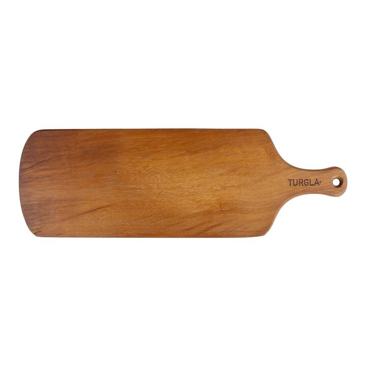 Wood 22" x 7" Rectangular Brown Wood Serving