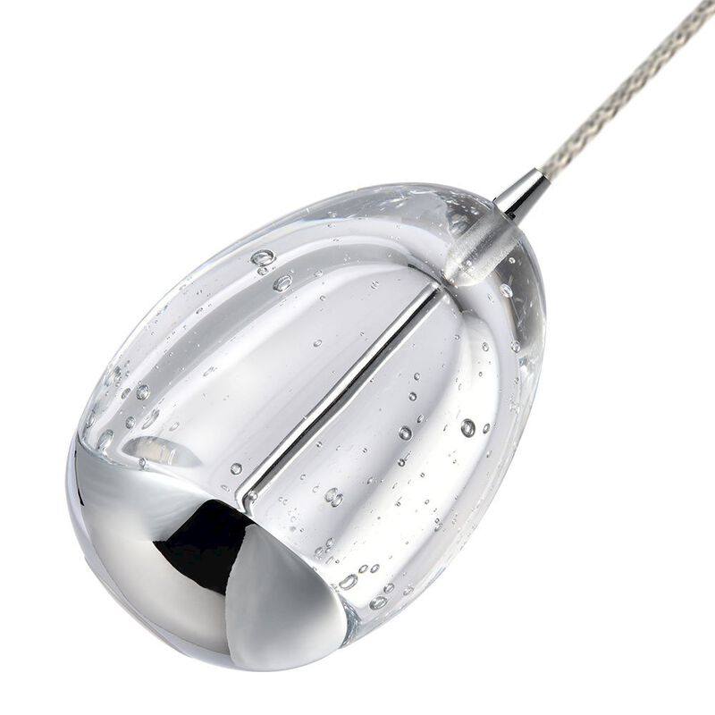VONN Lighting Integrated LED Height Adjustable Pendant Light with Clear Glass Shade in Black