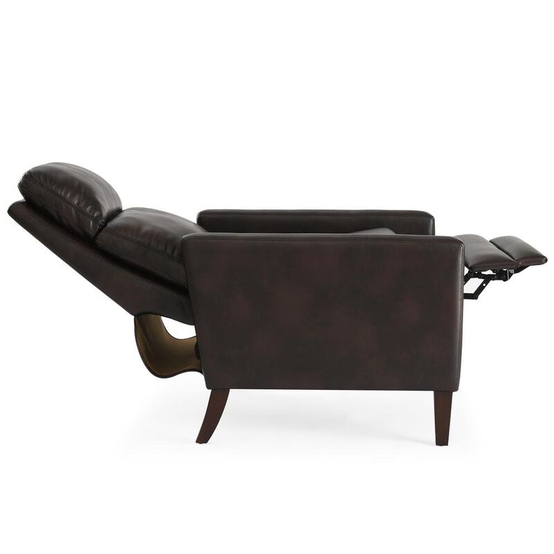 Comfort Pointe Vicente Burnished Brown Faux Leather Push Back Recliner