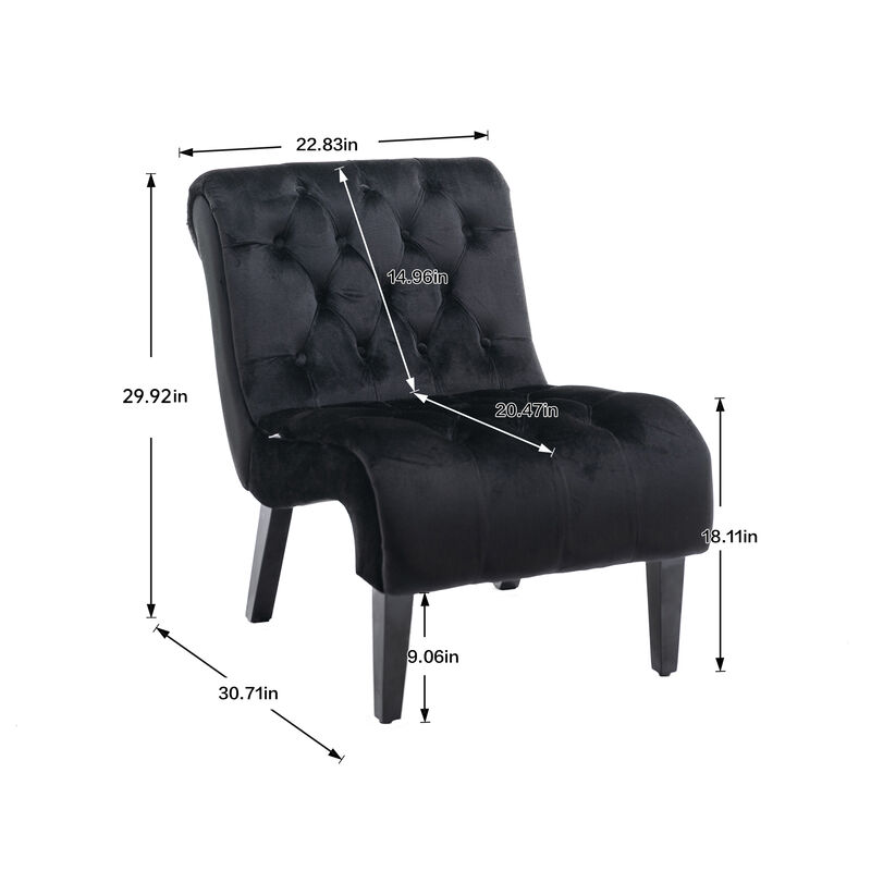 Merax Modern Velvet Armless Accent Chair