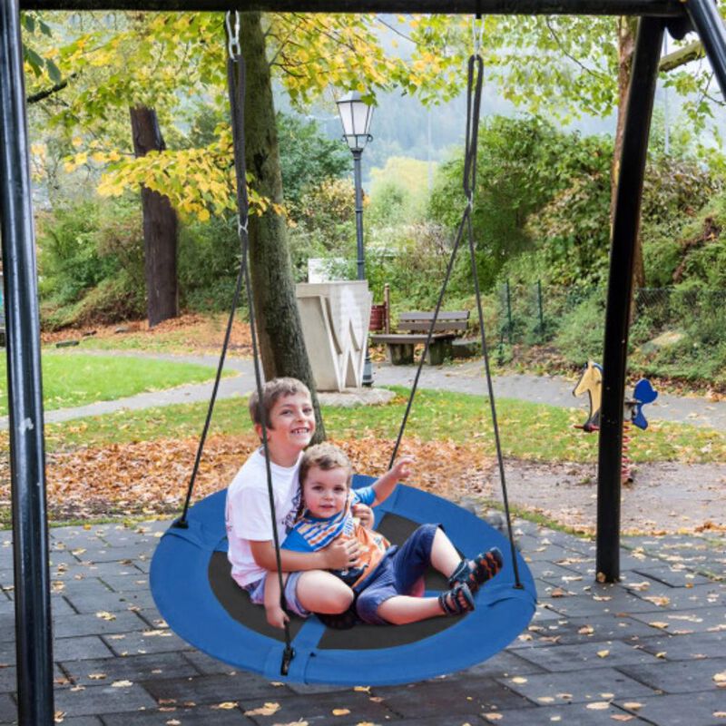 Hivvago 40 Inches Saucer Tree Swing with Adjustable Hanging Ropes and 900D Oxford Fabric