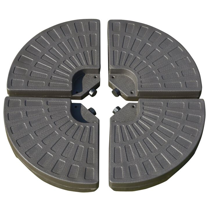 Coffee Patio Stabilizer: Fan-Shaped Cantilever Umbrella Base Weights
