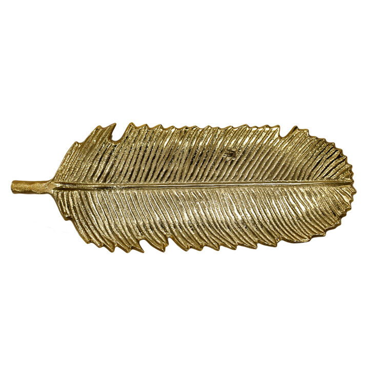 Handmade Decorative Gold Color Coated 17.99 x 6.29 x 1.18 Inches Aluminium Tray 035AB BBH Home's