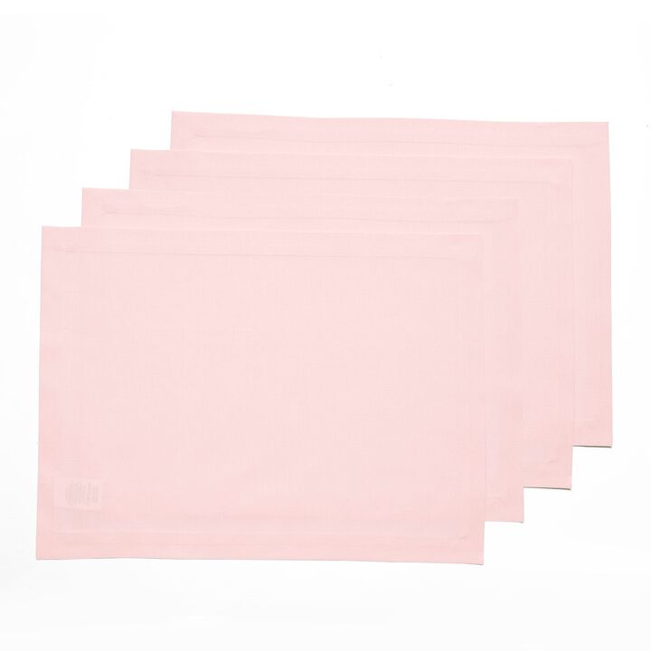 Solino Home Cotton Linen 14 x 19 Inch Placemats Set of 4 | Dru - Cotton Linen Plain