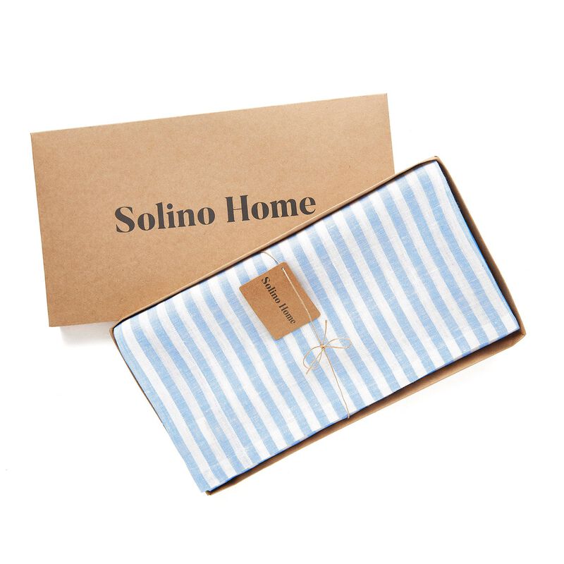 Solino Home 100% Pure Linen Tablecloth | Amalfi Stripe